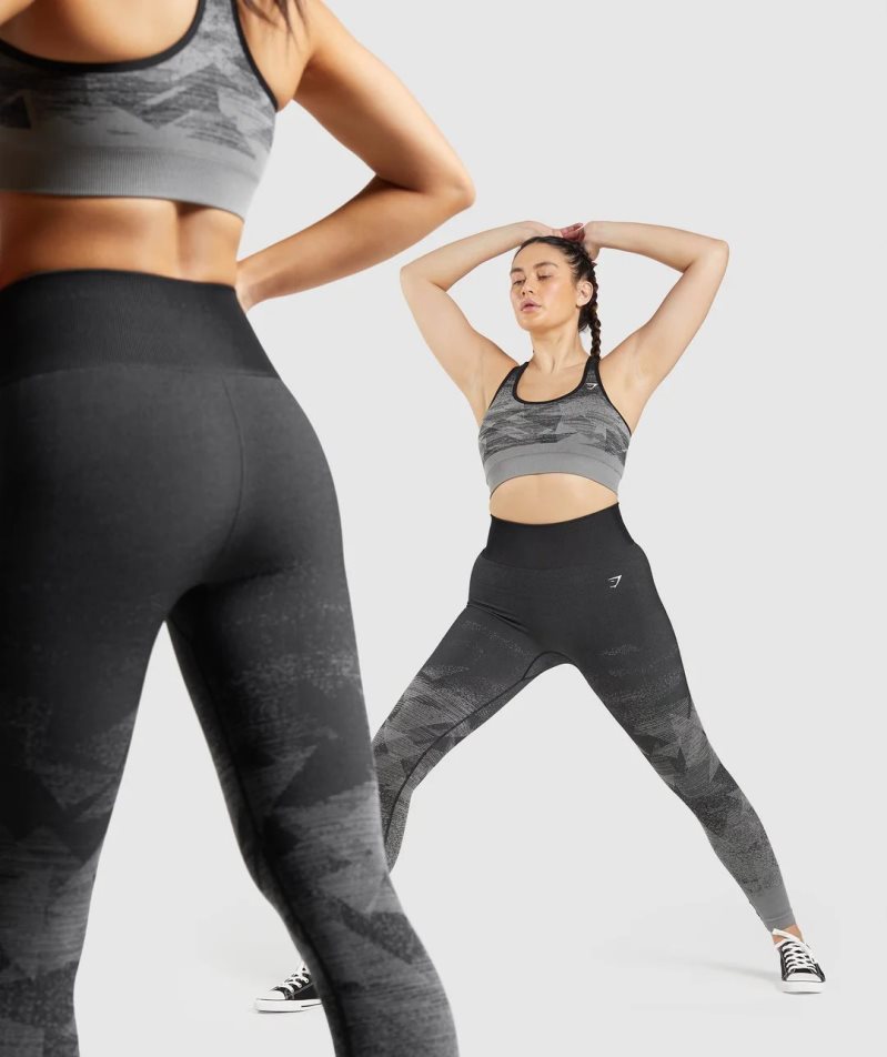 Women's Gymshark Adapt Ombre Seamless Leggings Black | CA 71605D